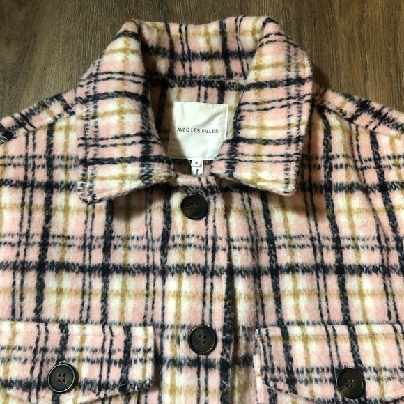 Avec Les Filles Pink Plaid Shacket - Picture 7 of 16